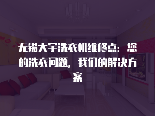 無錫大宇洗衣機維修點：您的洗衣問題，我們的解決方案