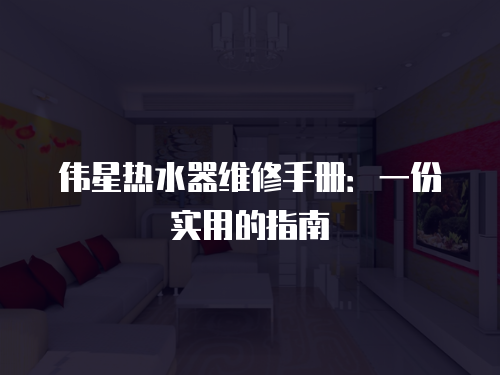 偉星熱水器維修手冊：一份實用的指南