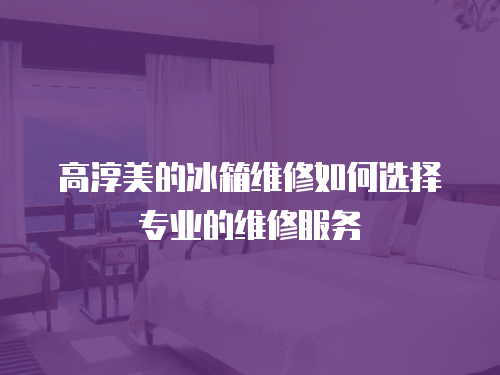 高淳美的冰箱維修如何選擇專業的維修服務